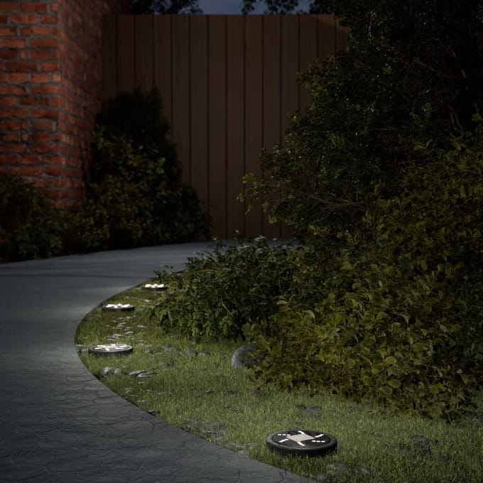 vidaXL Grondlampen 4 st solar met grondpennen warmwit