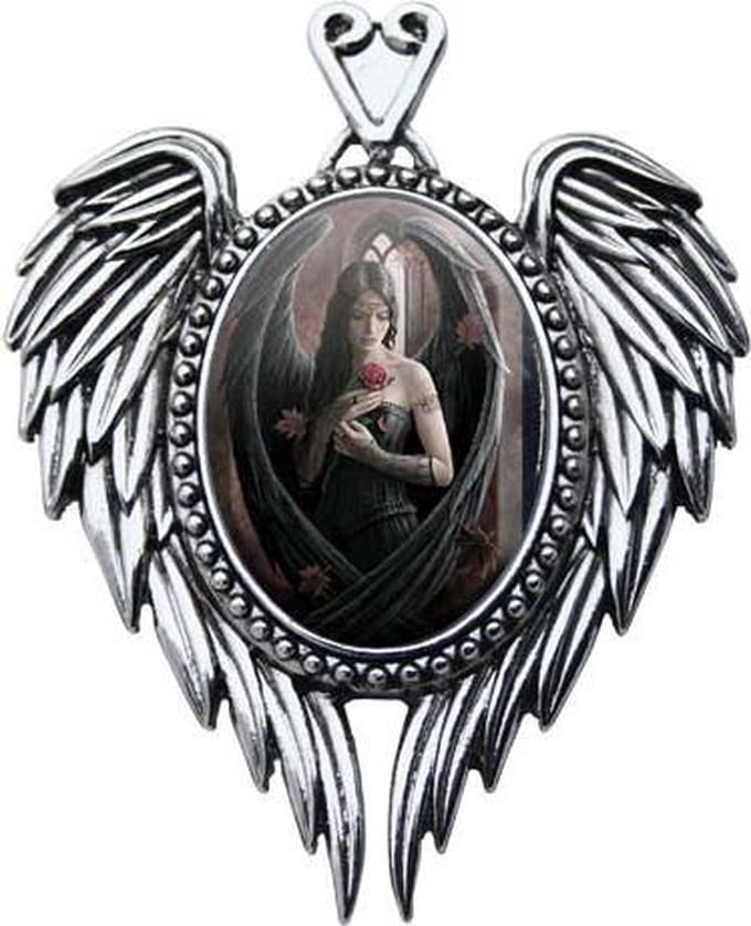 Anne Stokes Cameo Pendant Angel Rose