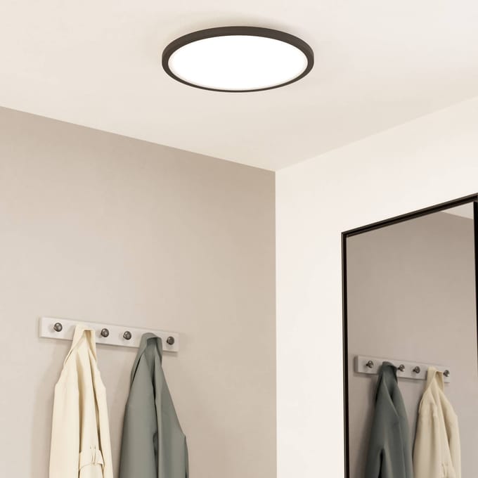 EGLO connect.z Sarsina-Z Plafondlamp - Ø 45 cm - Zwart|Wit - Instelbaar wit licht - Dimbaar - Zigbee