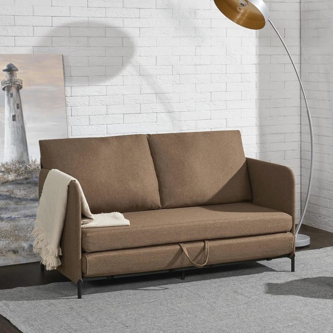 Sofa bed 2-zitsbank Bruin 78x125x67 cm | Multifunctionele Opklapbare Bank