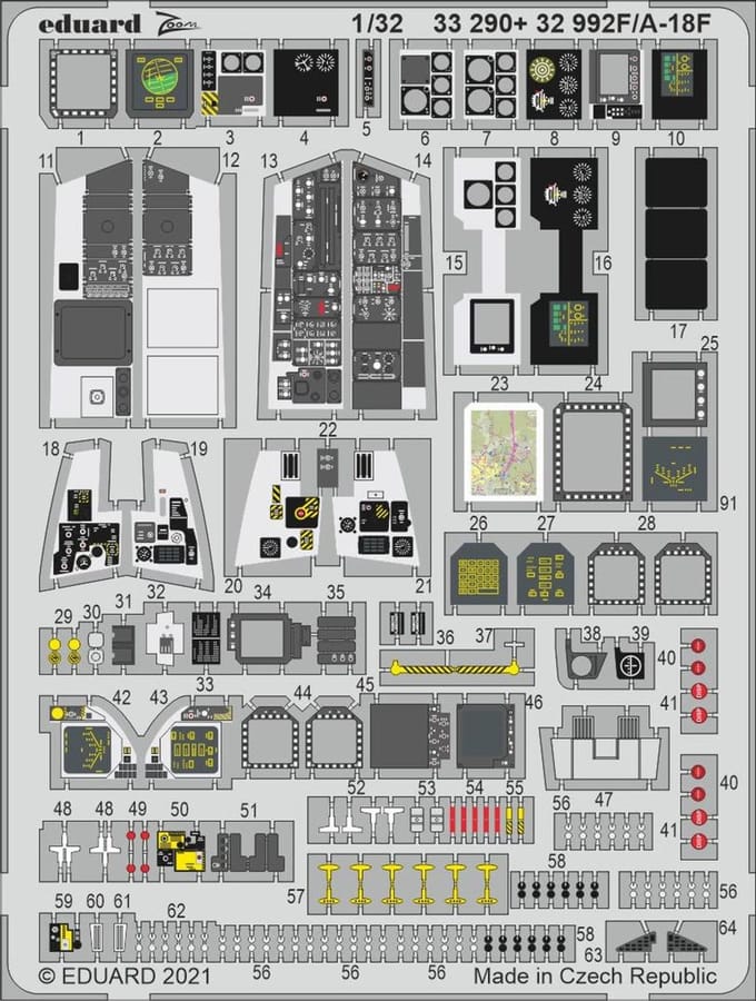 Eduard Modelbouwdecoratie - 33290 Accessoires for F/A-18F - Photo-etch