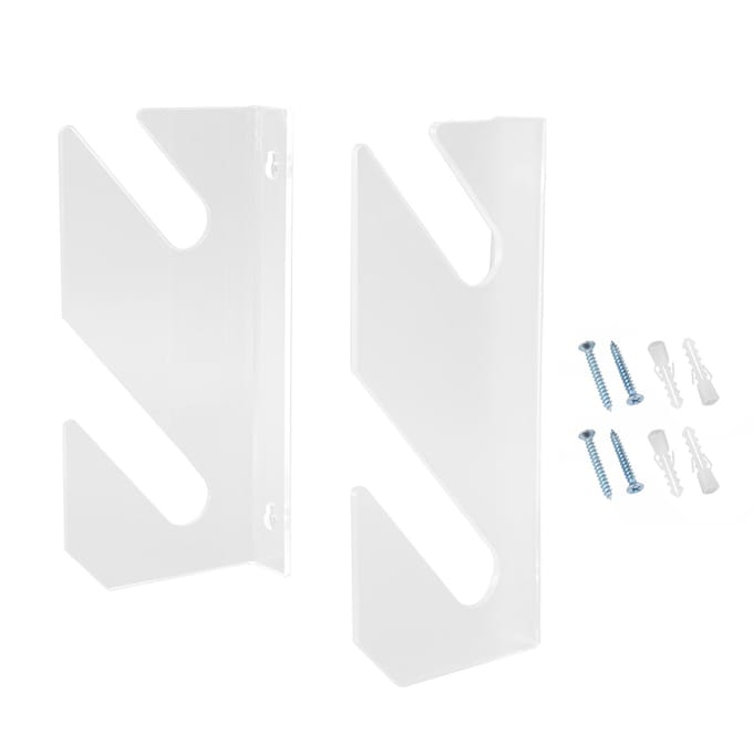 2-laags Skateboard Wandmontage Rek Acryl Ruimtebesparend Stabiel Eenvoudige Installatie voor Longboard Snowboard white