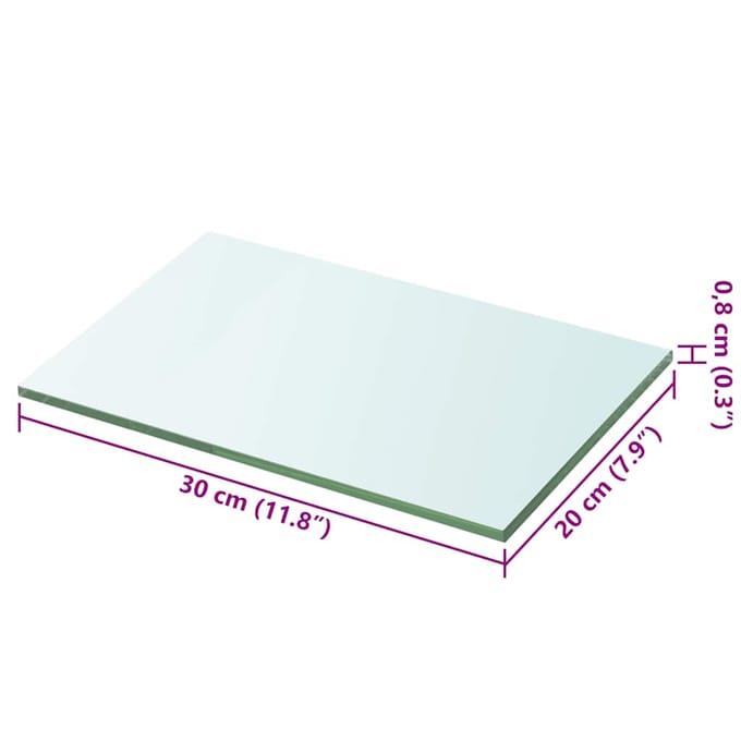 vidaXL - Wandschap - transparant - 30x20 - cm - glas