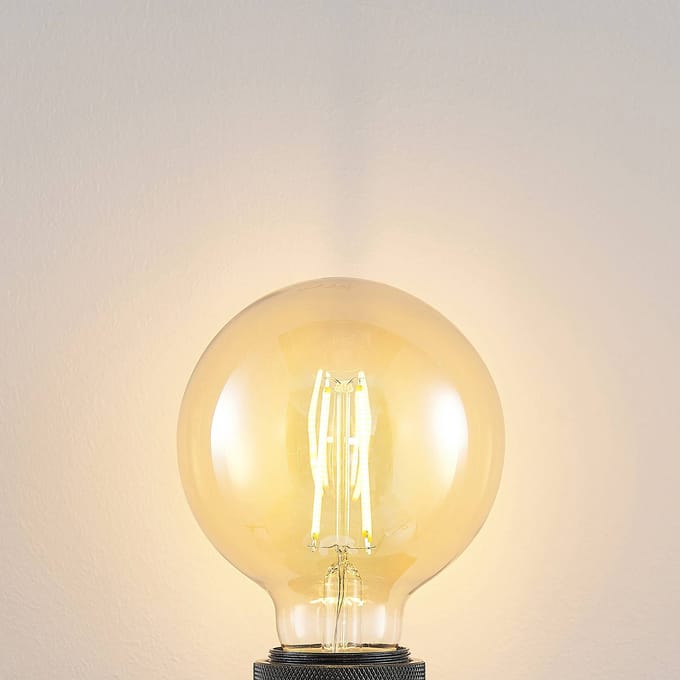 Arcchio LED lamp E27 G95 6,5W 2.500K amber 3-traps dimbaar