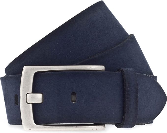 Vanzetti Leren Riem 40mm Leather Belt W80 Navy Blauw