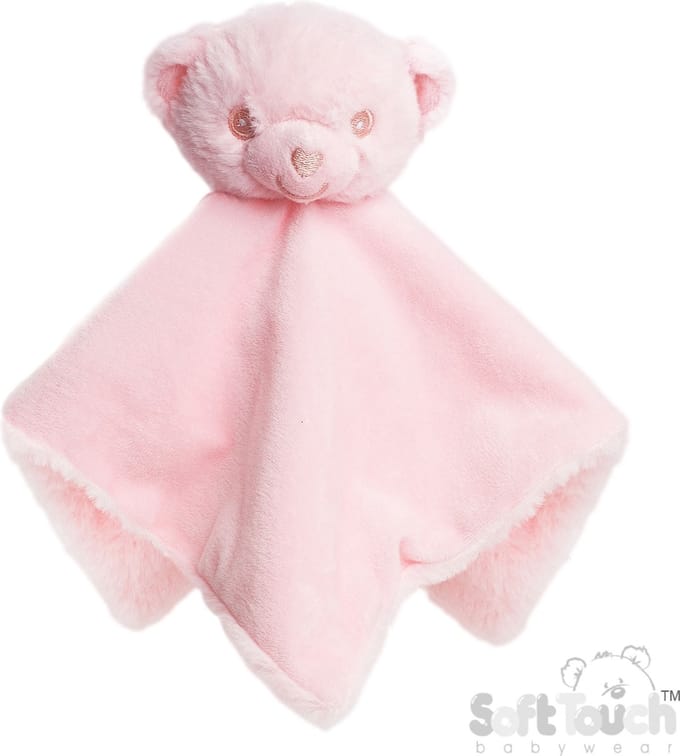 Soft Touch Eco Recycled Knuffeldoekje Beertje 36x36 Cm roze