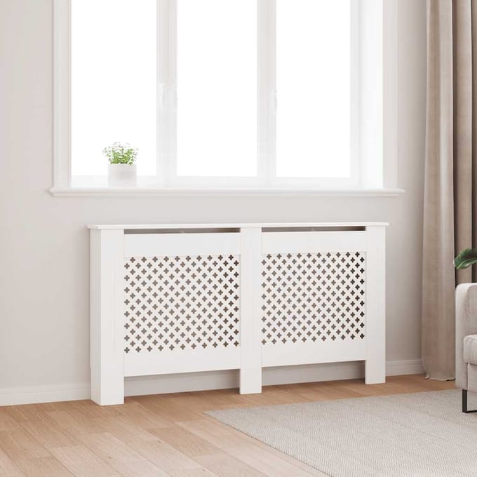 vidaXL Radiatorombouw 152x19x81.5 cm MDF wit
