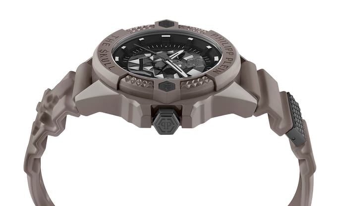 Philipp Plein The $Kull Ecoceramic PWUBA0323 Horloge - Siliconen - Grijs - Ø 44 mm
