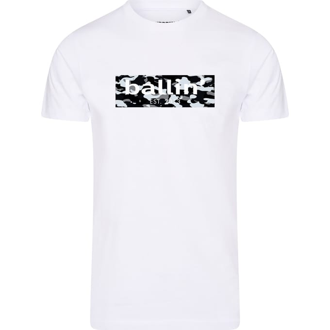 Ballin Est. 2013 - Heren Tee SS Camo Block Shirt - Wit - Maat S