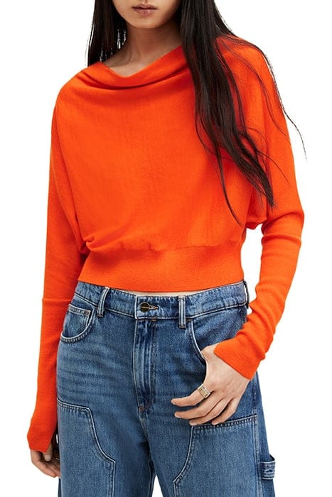 AllSaints Ridley M Crop Jumper Zesty Orange Taglia: S | Maglioni a maglia Outlet | Donna | Arancione