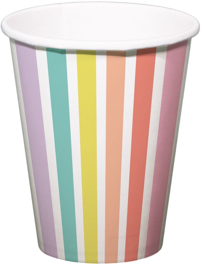 Bekertjes Pastel Stripes - 6stk
