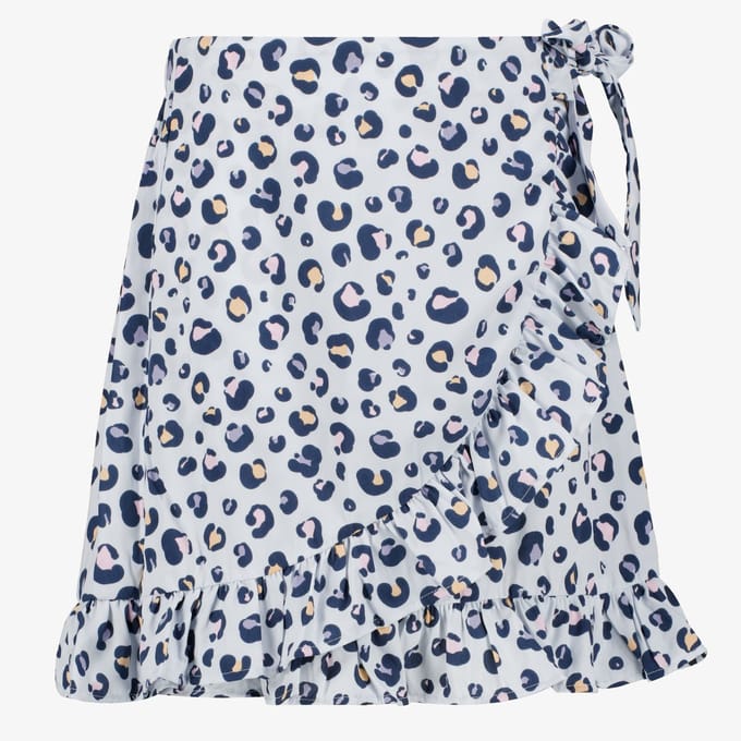 Name It meisjes rok met panterprint grijs blauw - Maat 98