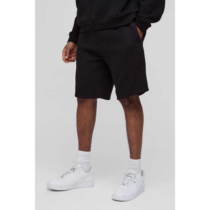 Hoge Losse Passende Middellange Basic Shorts | Black | Size Medium