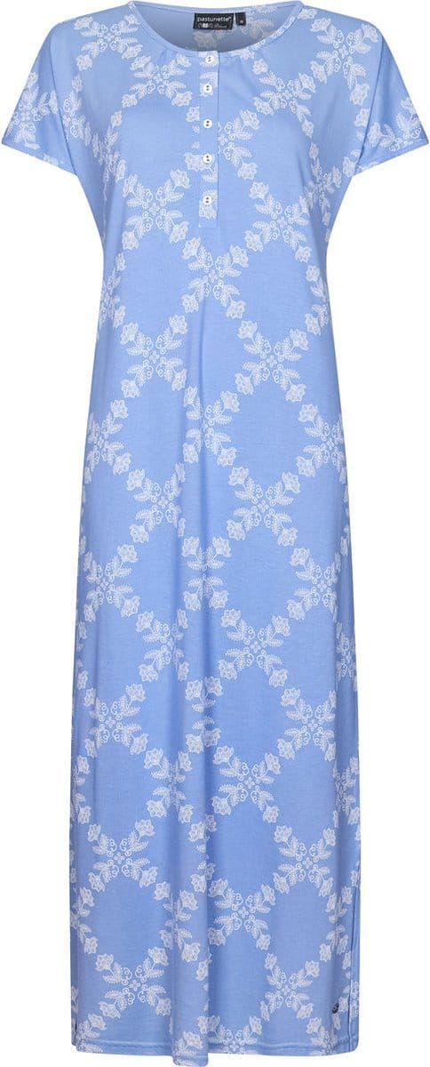 Duurzaam geruit nachthemd blauw - Blauw - Maat - 36
