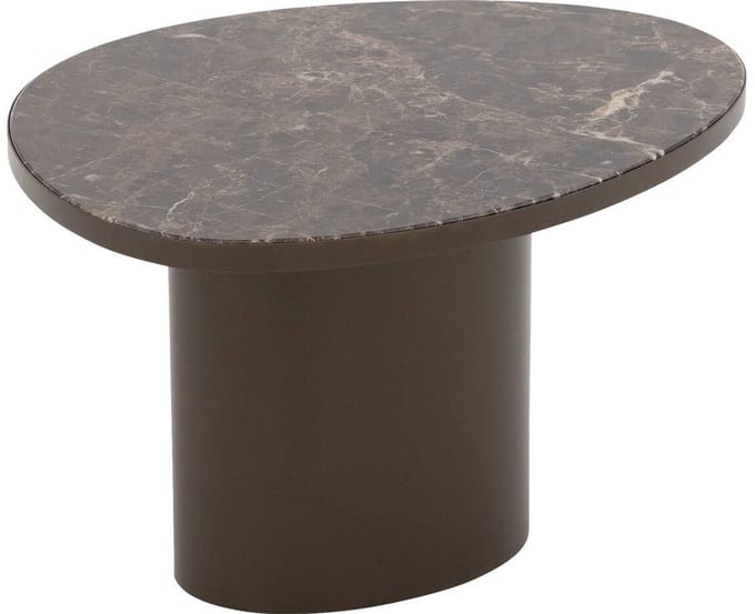 Goossens Solea Salontafel - Marmer - 60 x 36 x 50 cm - Rond - bruin