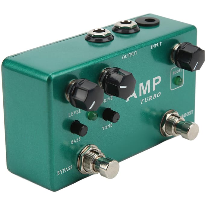 Overdrive Boost Effectpedaal Metaal Multifunctioneel 2-in-1 Gitaarpedalen met True Bypass black