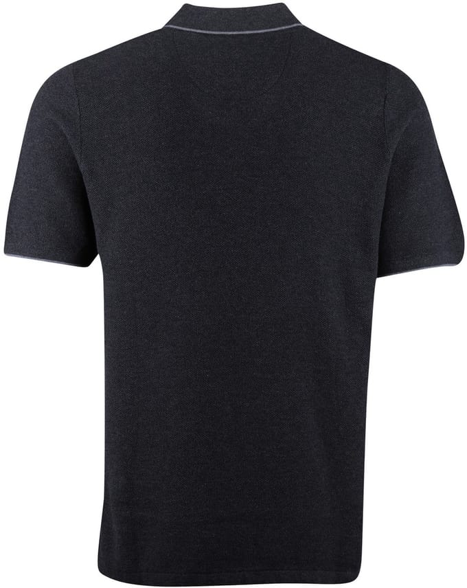Poloshirt Casa Moda grijs structuur 3 knoops