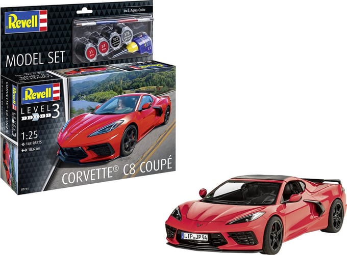 Revell Modelbouwpakket Auto - 67714 Chevrolet Corvette C8 Coupe - Sport Auto - Model Set Plastic - 1:25 - Modelbouw