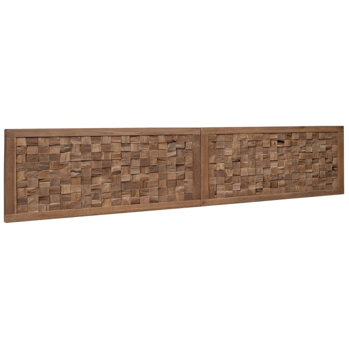 vidaXL - Bed - Hoofdbord - Naturel - Massief - Teakhout