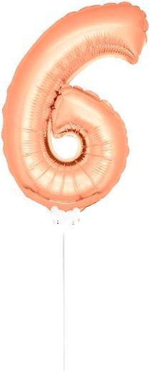 Folat - Folieballon cijfer mini Rose Gold number 6