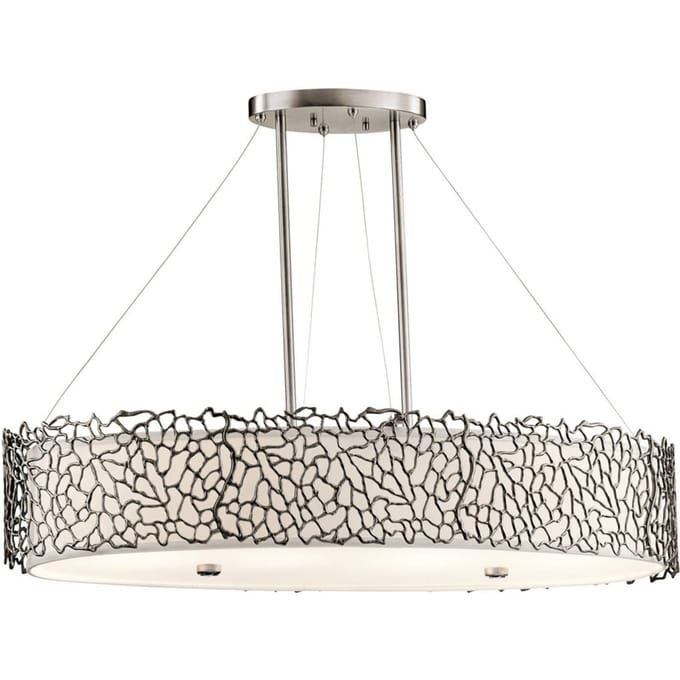 Kichler LED Hanglamp Silver Coral | 4X E27 Max 60W | Dimbaar | Classic Pewter