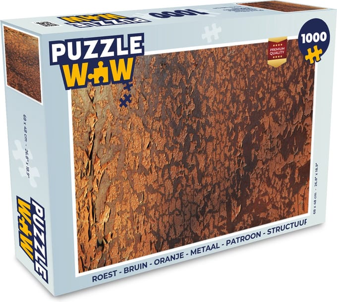 Puzzel Roest - Bruin - Oranje - Metaal - Patroon - Structuur - Legpuzzel - Puzzel 1000 stukjes volwassenen