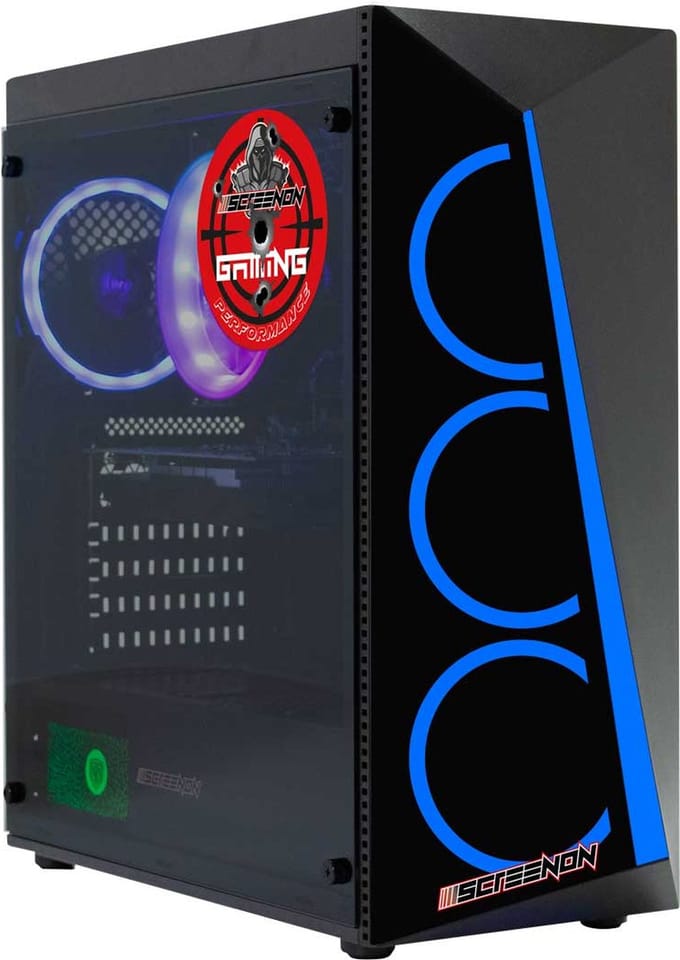 ScreenON - Allround Game Computer Blue - Ryzen 7 - RTX 3050 - 16GB - 512GB SSD - Windows 11 Pro + WiFi & Bluetooth