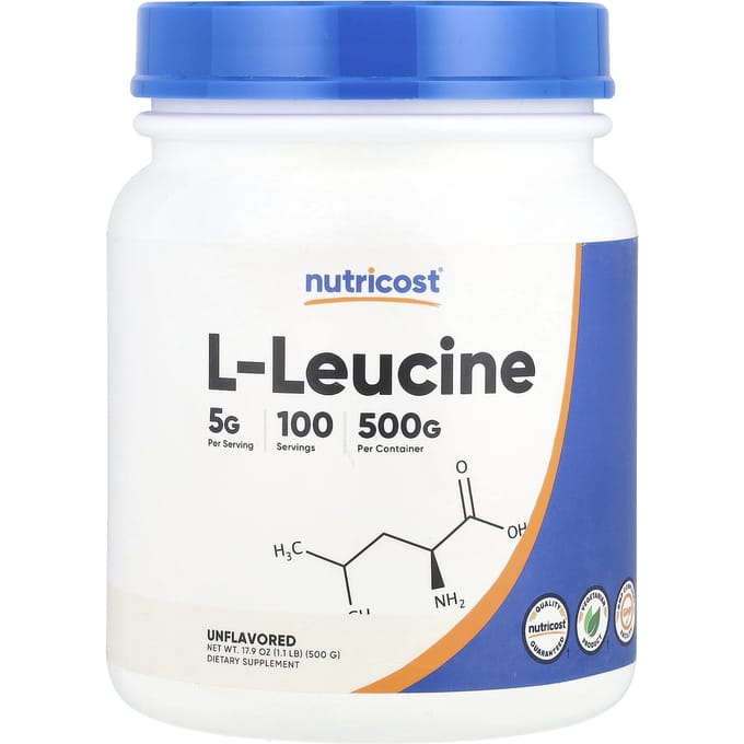 Nutricost, L-Leucine, Ongezoet, 17,9 oz (500 gr)