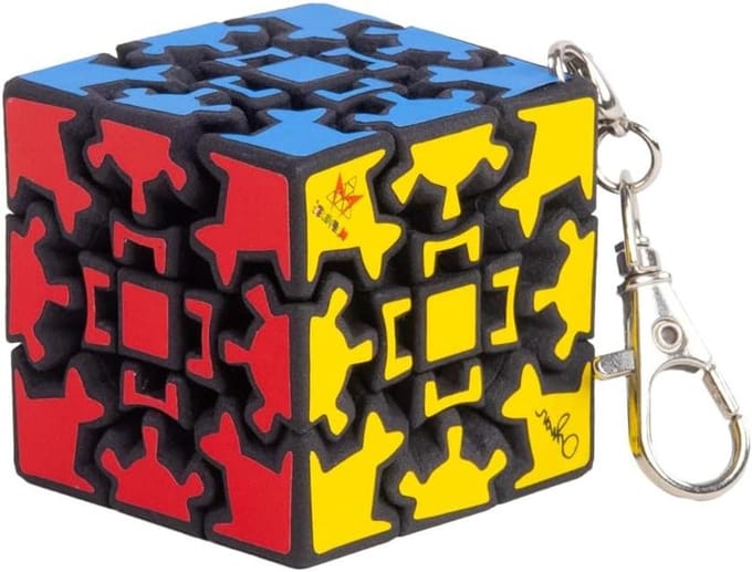 Mini Gear Cube - Puzzel Sleutelhanger - Hersenen Trainen - Compact Draai Ontwerp - Zakformaat