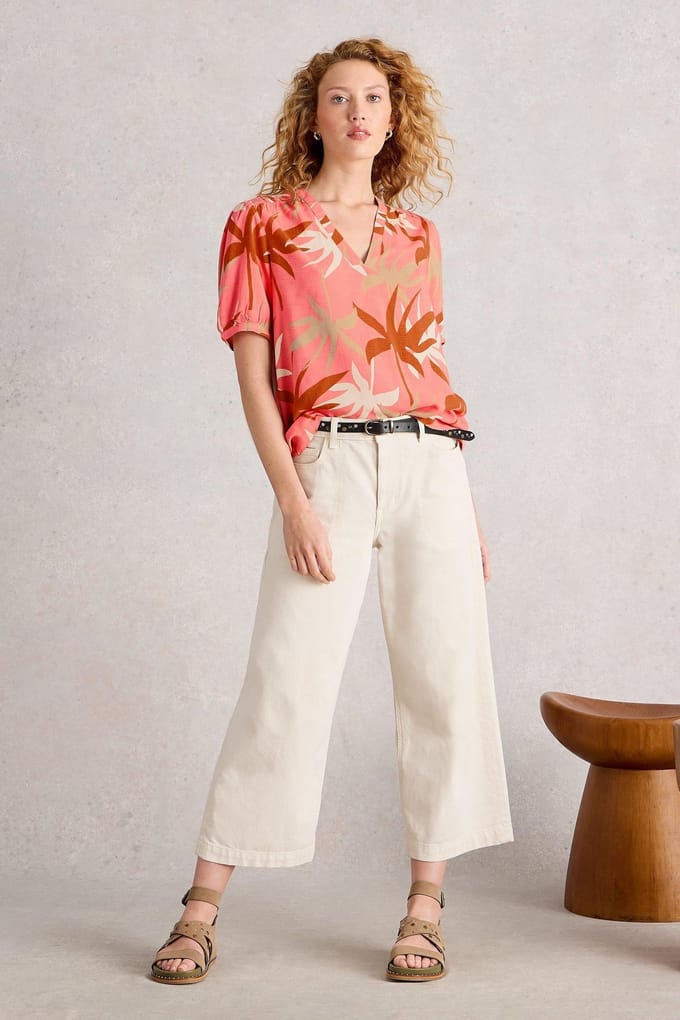 White Stuff Elisa Top Pink Multi Taglia: 16 | Magliette intime Outlet | Donna | Rosa