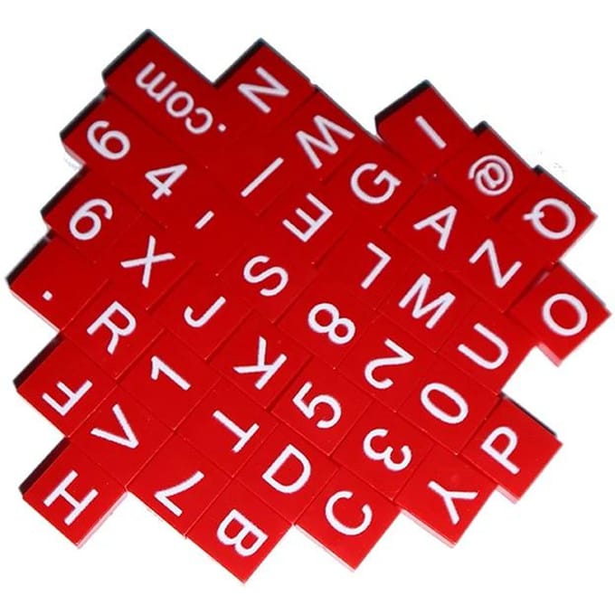 Bouwstenen 41 STKS DIY Letters Cijfers Tegel Bedrukking Constructor Figuren Bakstenen Glad 1x1 3070 MOC red
