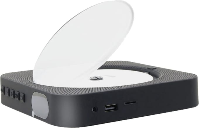 Somstyle Draagbare CD Speler met Speaker - Wall Mount - Bluetooth - 3.5 MM Aux - CD / CD-R / CD-RW - Met Radio - Zwart