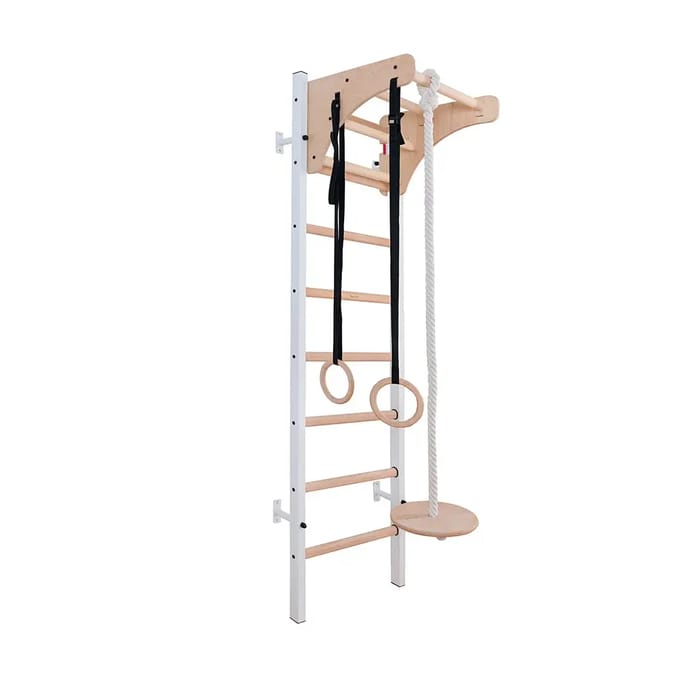 BenchK klimrek Set 211B met Kinderspeelaccessoires 211W Wit + A204 beuken