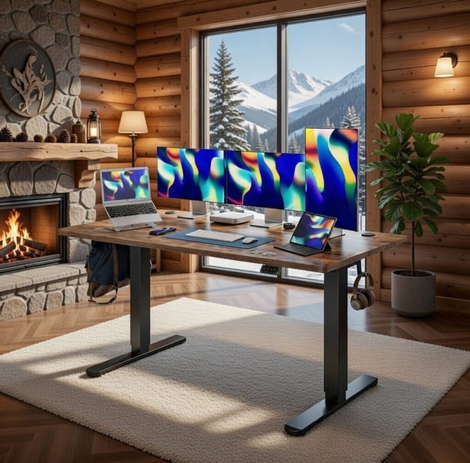 Elektrisch Zit-Sta Bureau 160x60 cm - 160x60 cm - Bruin - Novihome