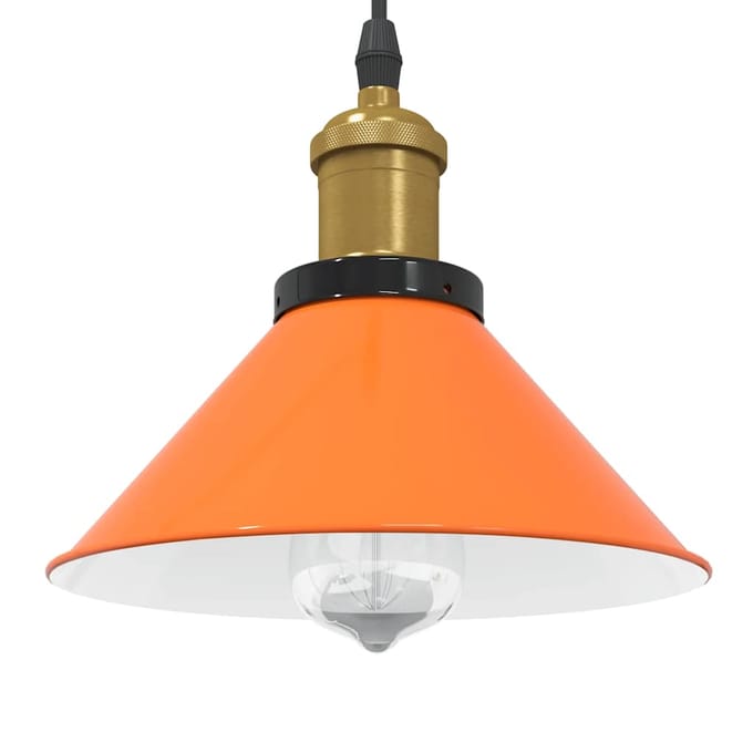 vidaXL Hanglamp in hoogte verstelbaar E27 Ø22cm metaal glanzend oranje