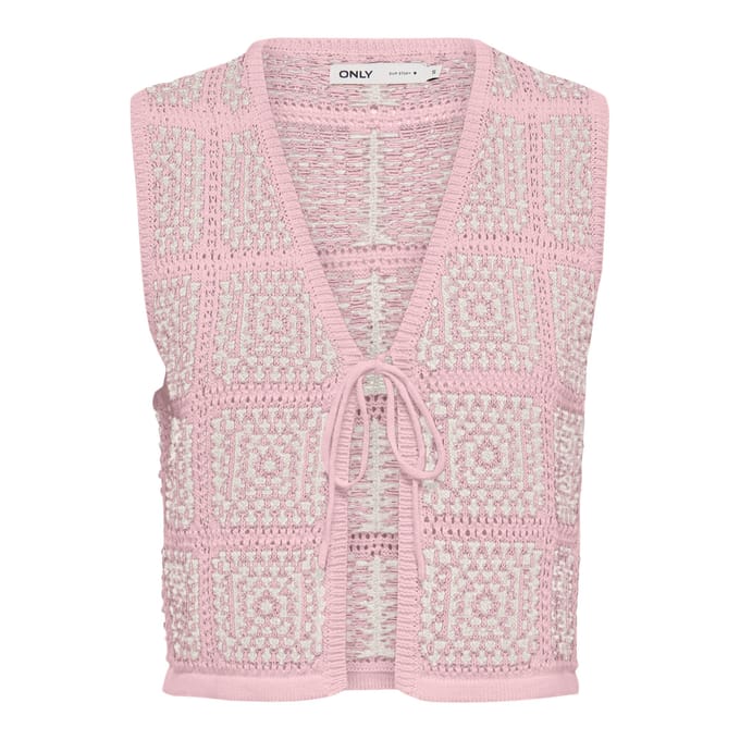 Only Loa SL String Crochet Knitted Gilet Dames - Maat S
