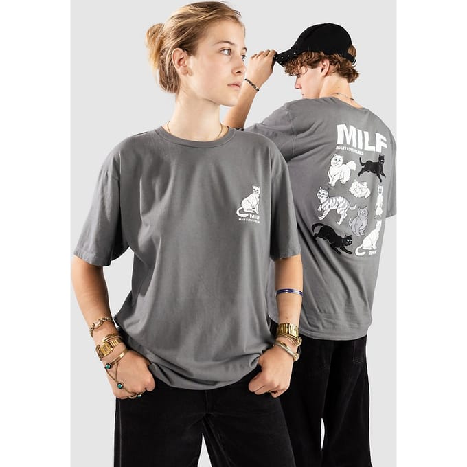 RIPNDIP Man I Love Felines T-Shirt grijs