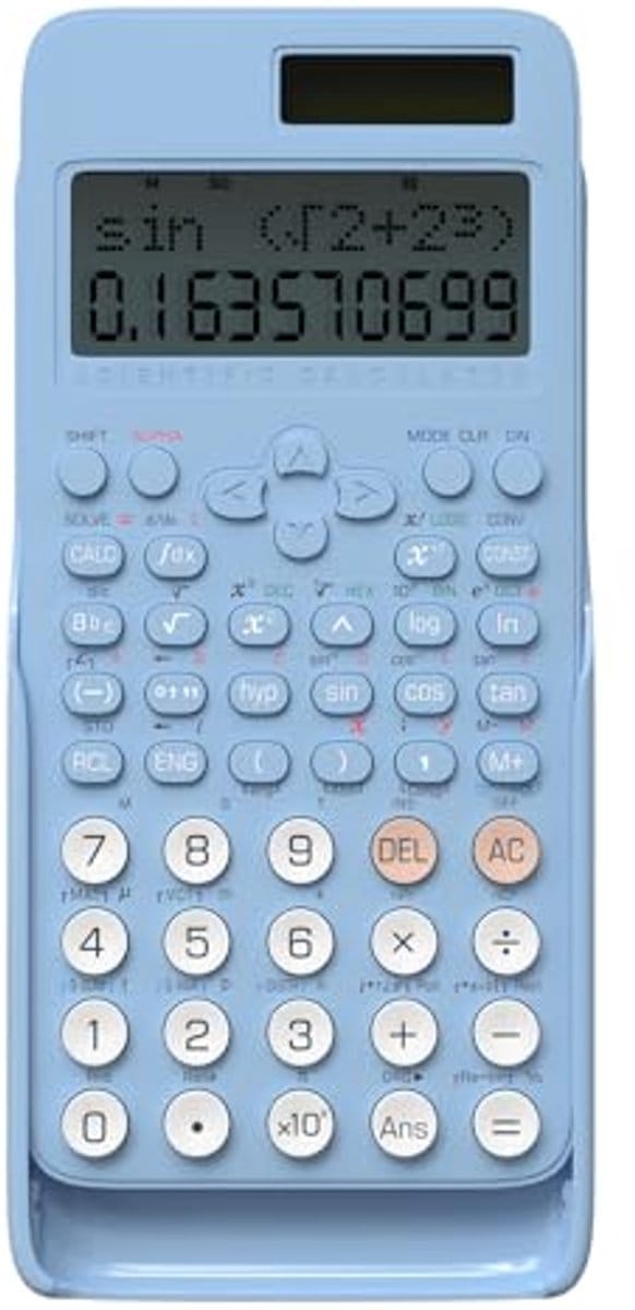 Wetenschappelijke rekenmachine met 401 functies en 2-regelig display voor school en studie