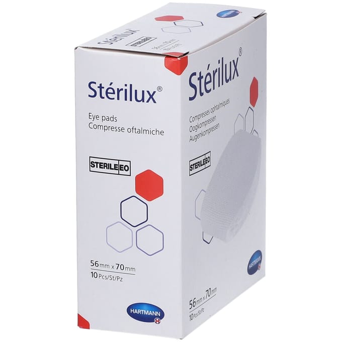 Hartmann Sterilux Oogkompres 56X70Mm 10 Compressen