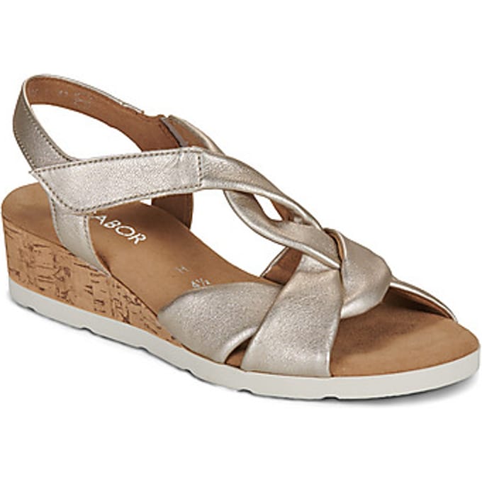 Gabor 761 Sandalen - Met Sleehak - Dames - Zilverkleurig - Maat 38