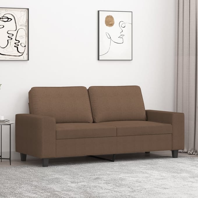 vidaXL - Tweezitsbank - 140 - cm - stof - bruin
