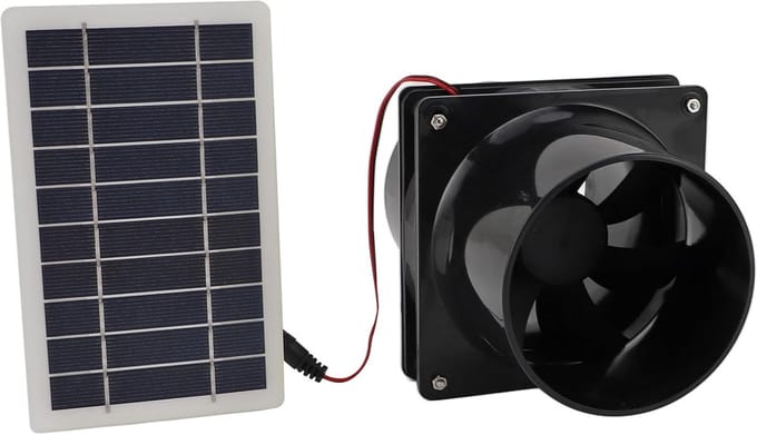 Zonne Ventilator - Afzuig Ventilator - Ventilatie Systemen - 10W Zonnepaneel - 20x13x13 cm