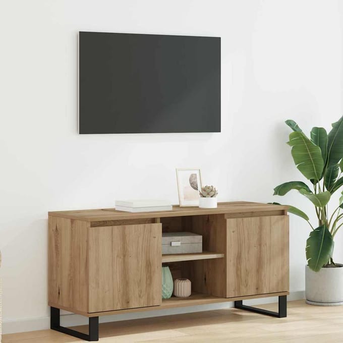 vidaXL TV-kast 104 x 35 x 50 cm Artisan Eiken Bewerkt hout