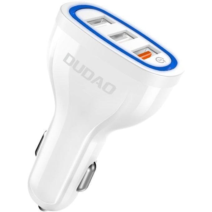 Dudao car charger quick charge Quick Charge 3.0 QC3.0 2.4A 18W 3x USB white (R7S white)