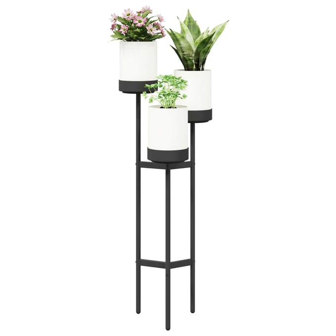 vidaXL - Bloemenstand - Wit - 42 - x - 39,5 - x - 125 - cm - PP - en - staal
