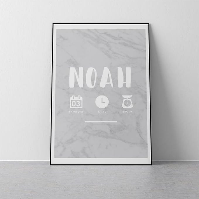 MOODZ design - Geboorteposter C - A4 formaat - kraamcadeau