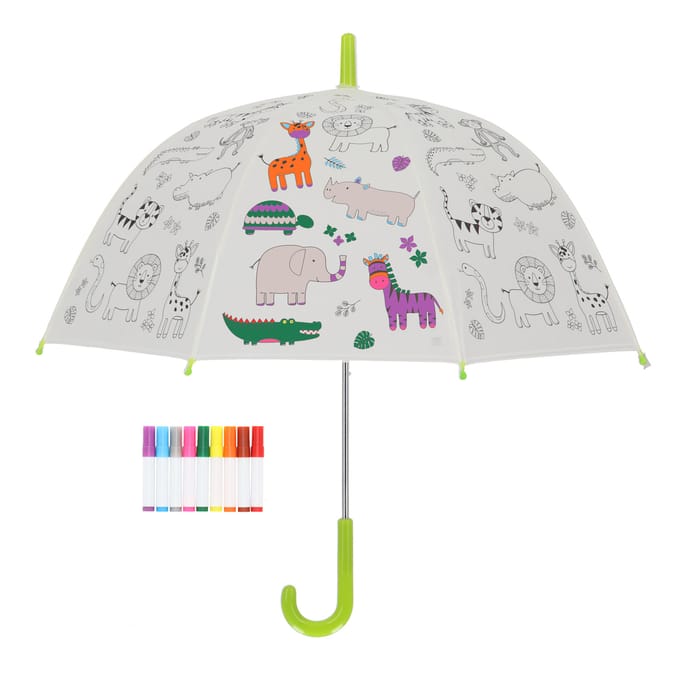 Kleur je eigen paraplu - jungledieren