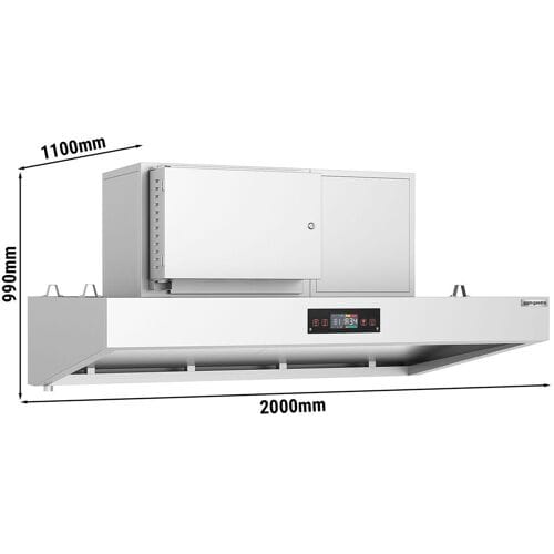 GGM Gastro Hybrid Dunstabzugshaube - 2000mm - 90% Abluftreinigungseffizienz - mit Smart Touch - LED