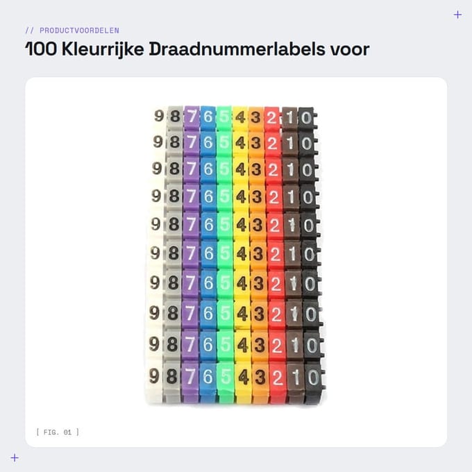 Dailygoods - 100 Kleurrijke Draadnummerlabels voor Eenvoudige Kabelmarkering