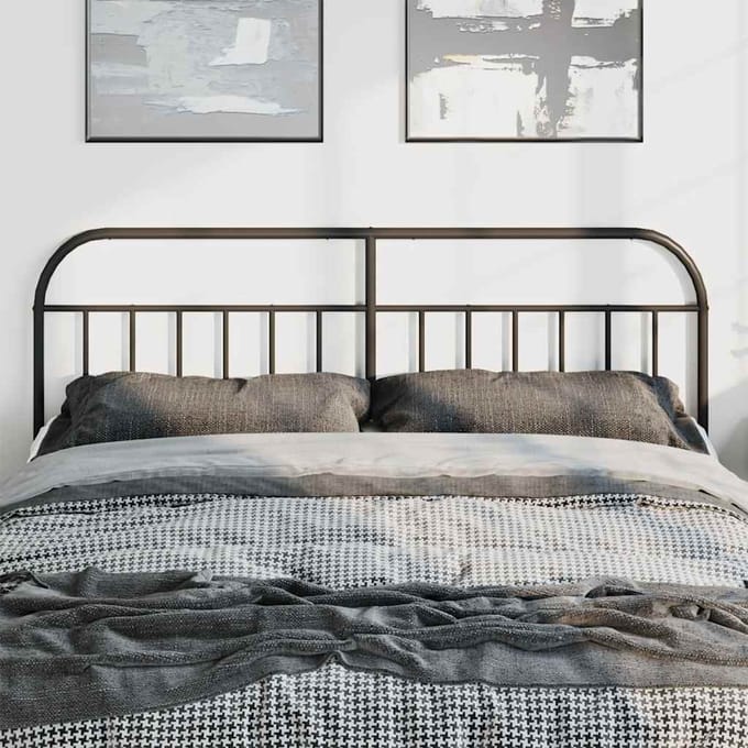 vidaXL - Vervangend - hoofdbord - metaal - zwart - 180 - cm